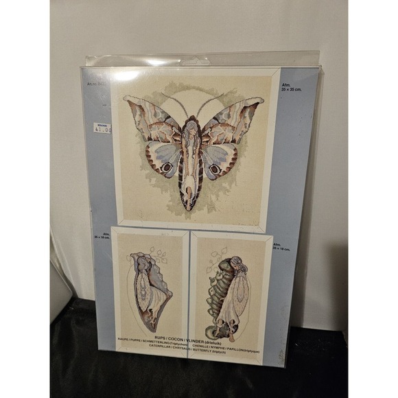 Maria van Scharrenburg Cross Stitch Kit Rups/ Cocon/ Vlinder Butterfly M009